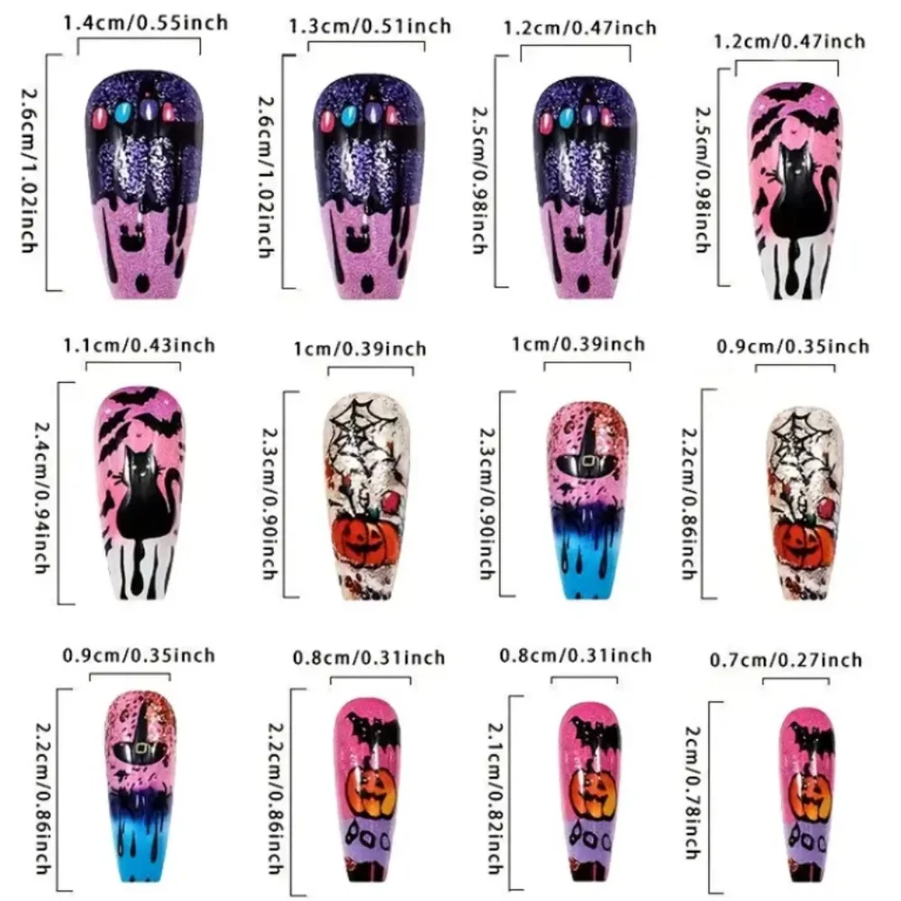 🆕️$6 OR 2 FOR $10~ HALLOWEEN THEMED 24 DESIGNER PRESS ON NAILS